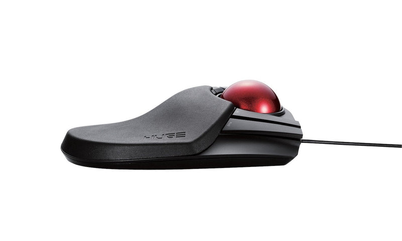 ELECOM HUGE Trackball Mouse, Wired, Finger-Operated, 8-Button Function, Precision Optical Gaming Sensor, Palm Rest Attached, Windows11, macOS (M-HT1URBK) Wired Trackball Mouse