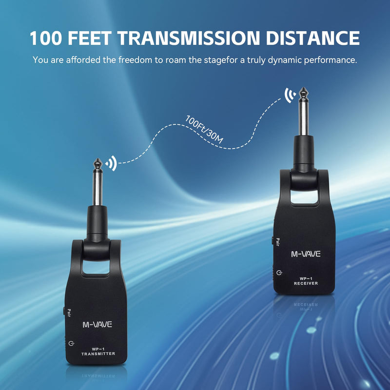 [AUSTRALIA] - M-VAVE 2.4GHz Wireless Guitar System Built-in Rechargeable Upgrade Wireless Guitar Bass Transmitter Receiver for Electric Bass 