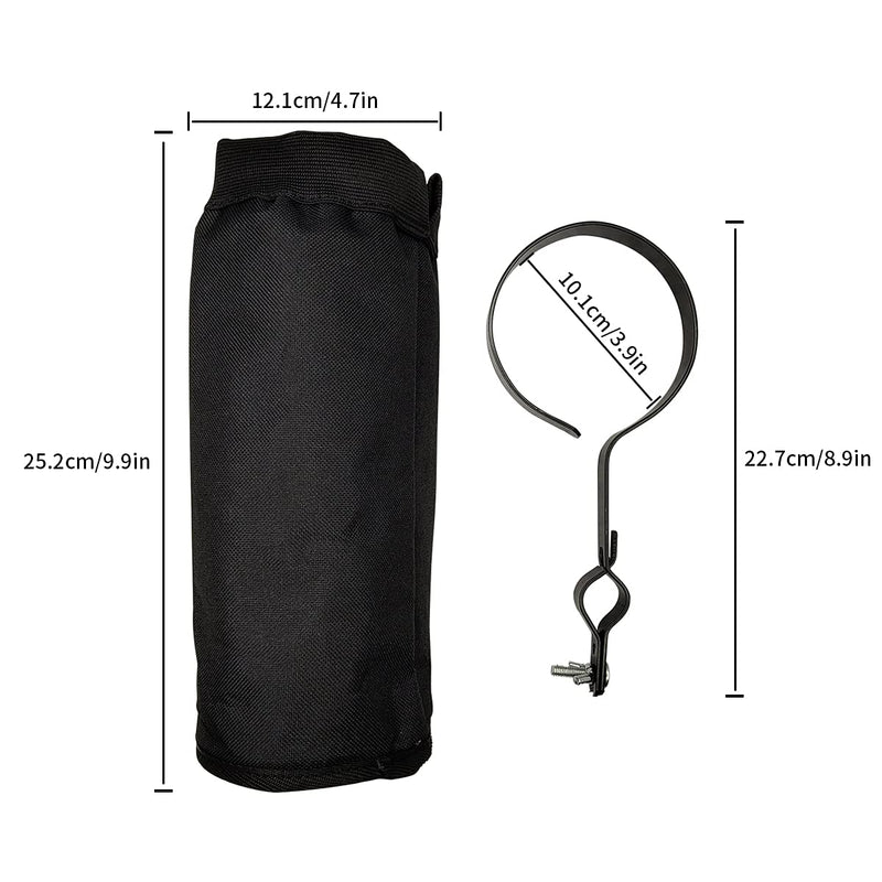 [AUSTRALIA] - Drumstick Container Bag, Drum Stick Holder Drumstick Nylon Bag for Drum Set Clamp on Stick Holder Bag Container(black) black 
