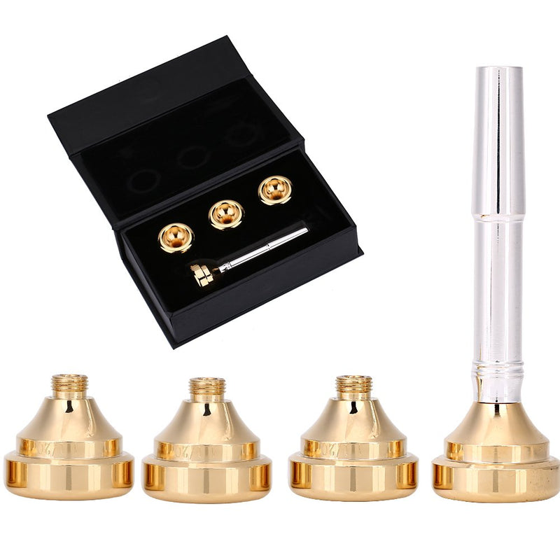 Trumpet Mouthpiece Set Brass Trumpet Mouthpiece with Storage Box Musical Instrument Accessory for 1/2c 3c 5c 7c Music Lover Beginner