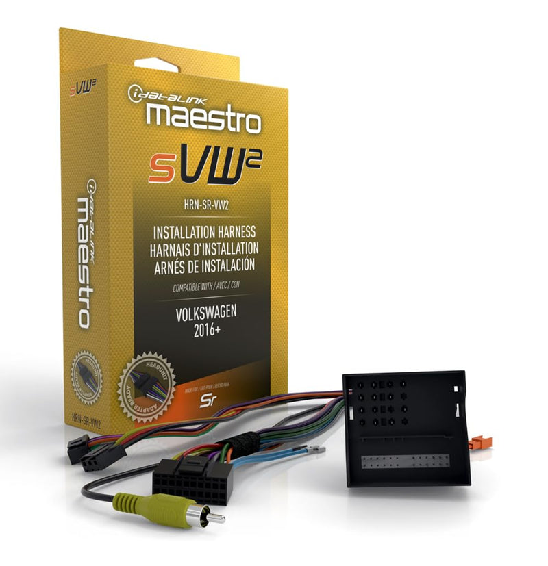 Idatalink Maestro HRN-SR-VW2 T-Harness for Select Volkswagen Vehicles 2016-20, replace The factory radio while retaining steering wheel controls & use of factory amp (ADS-MSR module also required)