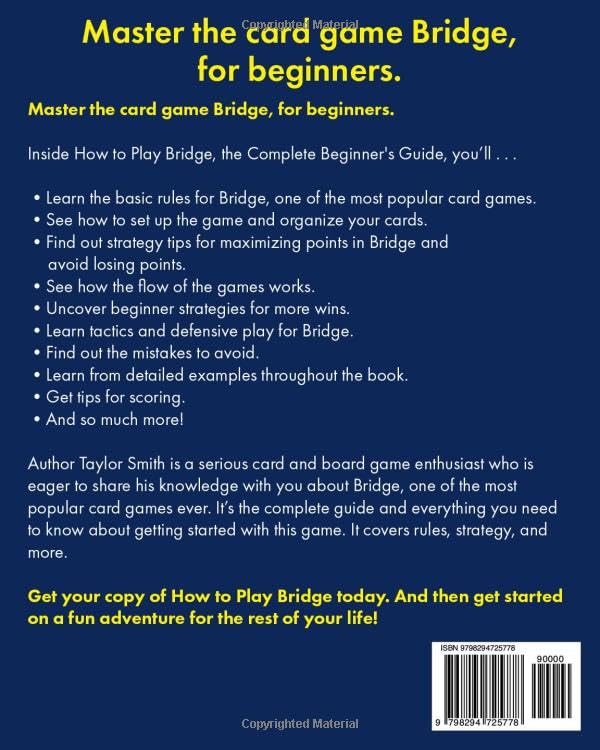 [AUSTRALIA] - How to Play Bridge, the Complete Beginner's Guide: Master Rules, Strategy and Flow of Play for this Card Game, Large Print Edition (Learn to Play Card Games, Larger Text Versions) 