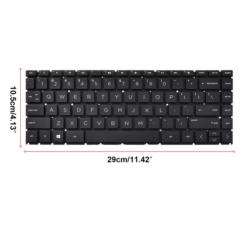 SUNMALL Replacement Keyboard Compatible with HP 14-CK 14-CD 14-cm 14-DG 1 Black US Layout (Black Without Backlit) Black without Backlit