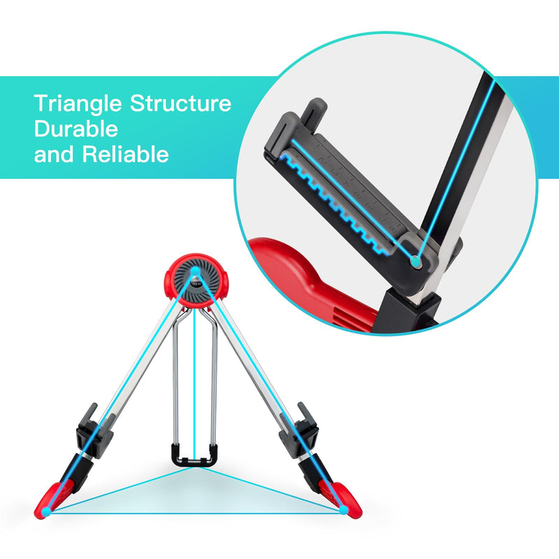 GUITTO Guitar Stand Floor Universal Folding Tripod Guitar Stands for Acoustic Electric Guitars Bass Accessories Banjo Stand GGS-03 Red