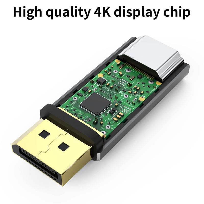 [AUSTRALIA] - Displayport to HDMI Adapter (2Pack) 4K 24K Gold Plated Displayport DP to HDMI Female Converter，Uni-Directional Display Port to HDMI Converter Compatible for Lenovo, HP, Dell &More- Grey 2-Pack 