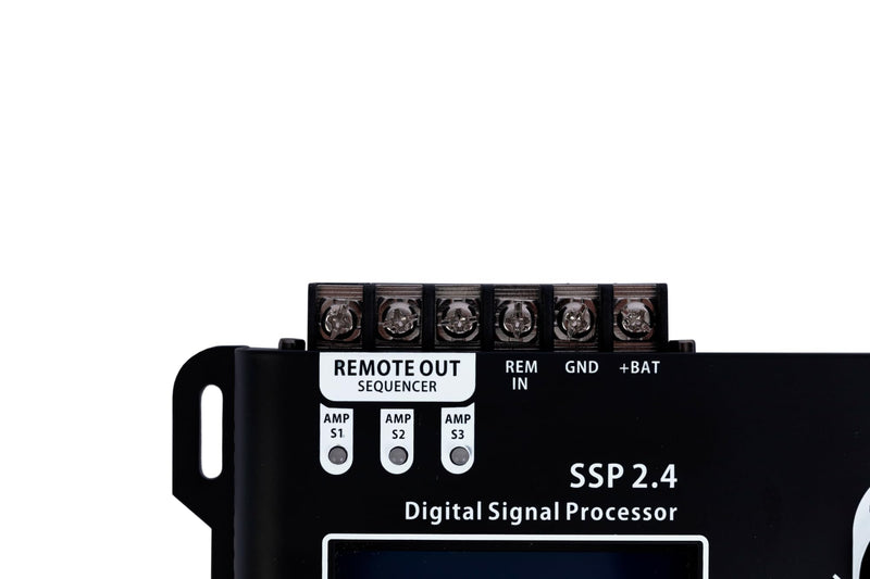 SSP 2.4 Digital Crossover and Equalizer 2 Channel Inputs and 4 Channel Outputs Full Digital Signal Processor DSP Sequencer 15 Band Graphic Equalization 12 Presets