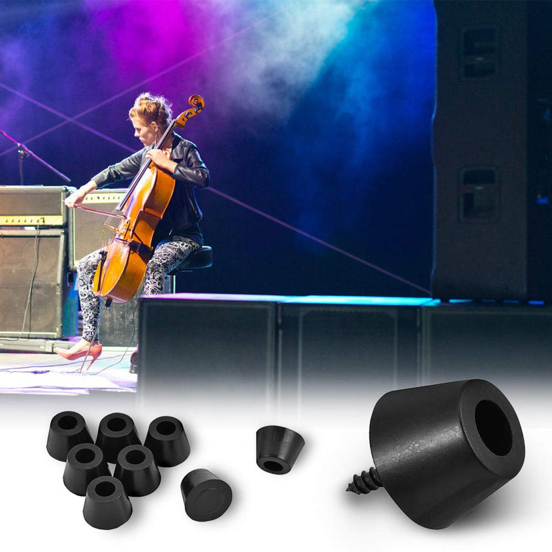 4 Pairs Speaker Rubber Feet Anti-Vibration Base Pad Stand for Speaker Guitar Amplifier w/Screws 30x20mm