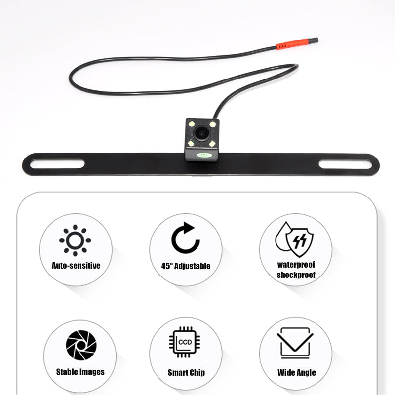 Backup Camera with Monitor Kit, 4.3 inch Rear View Monitor Waterproof IP67 Night Vision Reverse Camera, Backup Camera System for Car, Plug-Play Reversing Camera