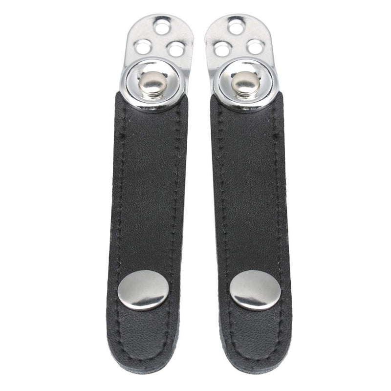 [AUSTRALIA] - BQLZR 8.4x2.4cm Black Leather Metal Extension Film Accordion Bellows Straps with 4 Buckle for Accordion Fixation 
