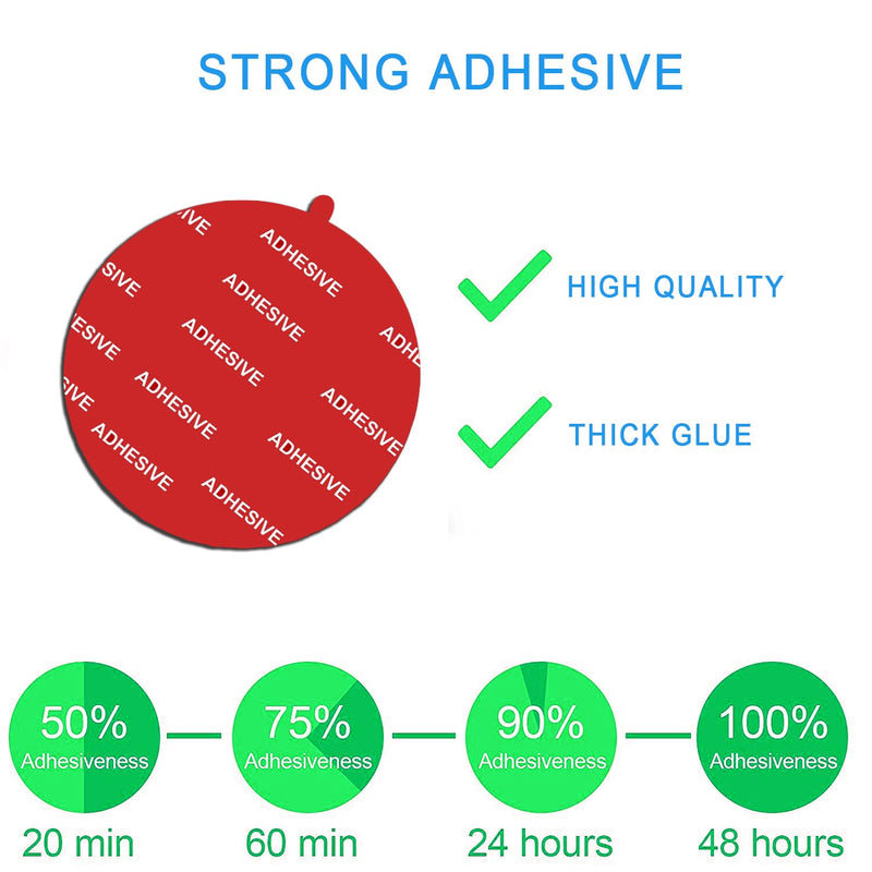 8 Pack 3.15"(80mm) Very High Bond Sticky Adhesive Replacement,Circle Double Sided Pads Gule for Dashboard/Windshield Suction Cup Phone Holder Car DVR Home Suction Hooks GPS Navigation (Red) Red
