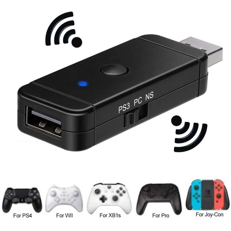 Controller Adapter USB for N-Switch PS3 PC, Dongle Bluetooth Compatible with PS5/ PS3/ PS4/ Xbox 360/ Xbox One X/ Wii U Pro/ Windows PC/ Switch Pro Controller Converter Adapter