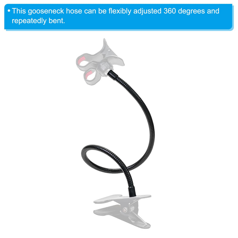 PATIKIL 16" Microphone Gooseneck, 5/8"-27 Thread Metal Universal Hose Flexible Arm Gooseneck Tube Extension for Multifunction DIY, Black 16"