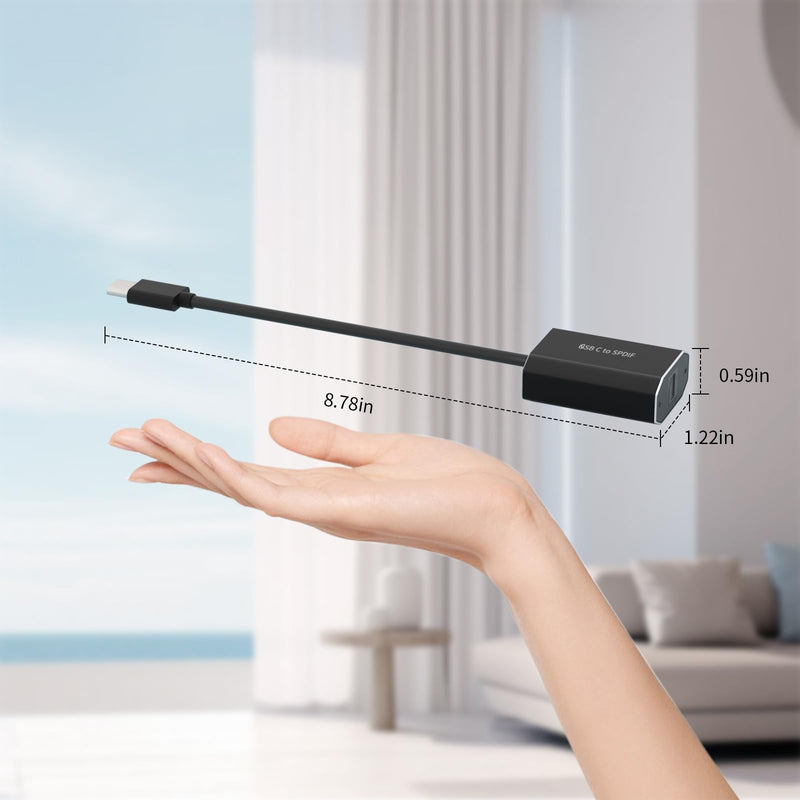 USB C to SPDIF Output Adapter, Hdiwousp Type C to Optical Audio Adapter with 48KHz/16bit DAC for MacBook Pro/Air Mac Pro/Mini iMac Laptop Samsung Note 20/10 S23/S22/S21/S20 USB C TO SPDIF