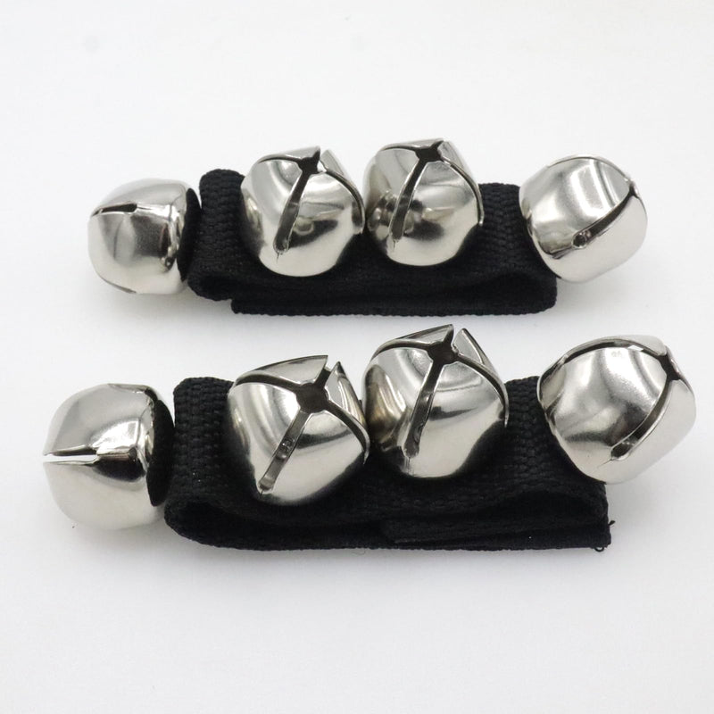 Wrist Bells Set of 2, Black Jingle Bells Instrument, Adjustable Ankle Percussion Musical for Kids, Party Favors, Christmas Decor, Education, Dance, Band Performance