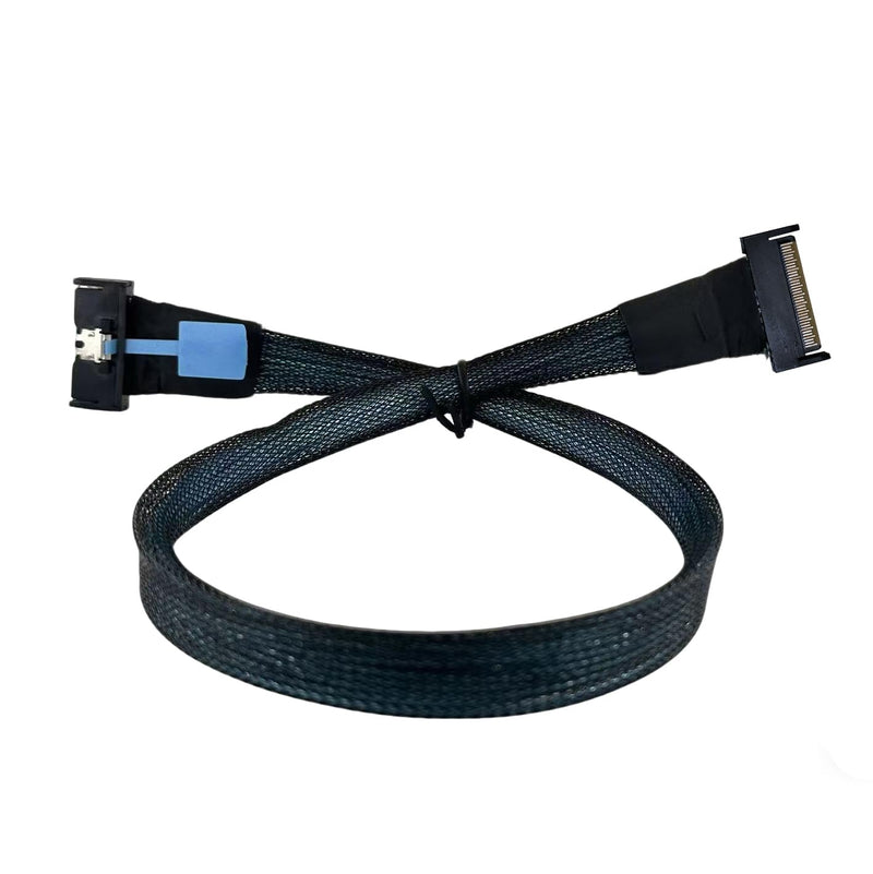 MCIO 8i to 8i Cable, PCIe 5.0 Gen5 Internal High-Speed Adapter, SFF-TA-1016 Connector for NVMe RAID Controller Server Storage Backplane, 50CM