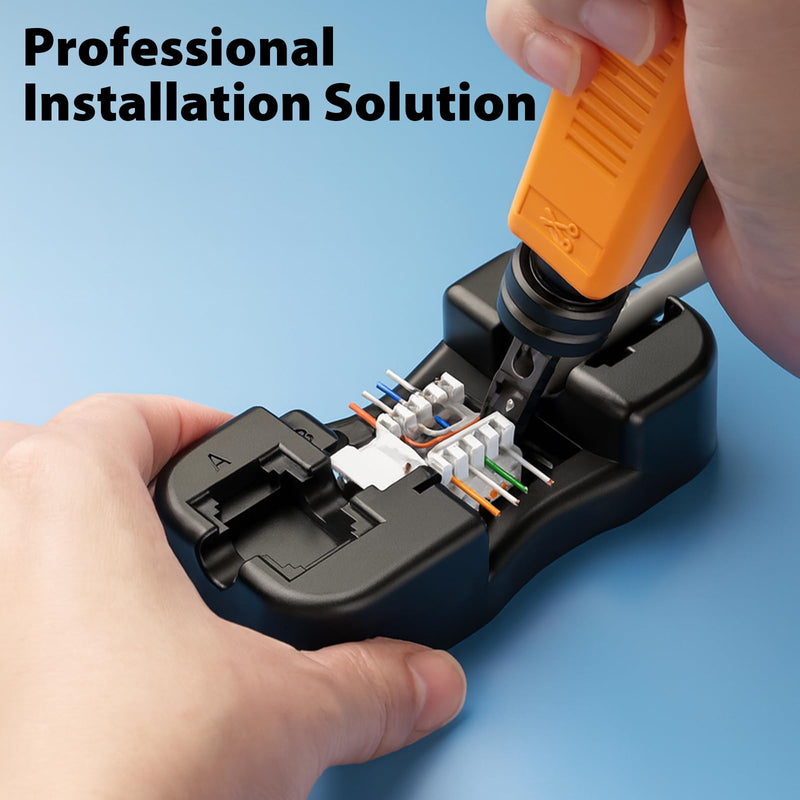Cyberguys! 90° Cat6 Keystone Jacks, 10Gbps RJ45 Connectors Cat 6, 25-Pack | Keystone Jack Adapter Slim Profile 90° Angled Speed Termination Tool for Patch Panels & Wall Plates