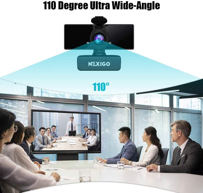 1080P Business Webcam with Software, Dual Microphone & Privacy Cover, NexiGo N660 USB FHD Web Computer Camera, Plug and Play, for Zoom/Skype/Teams/Webex, Laptop MAC PC Desktop