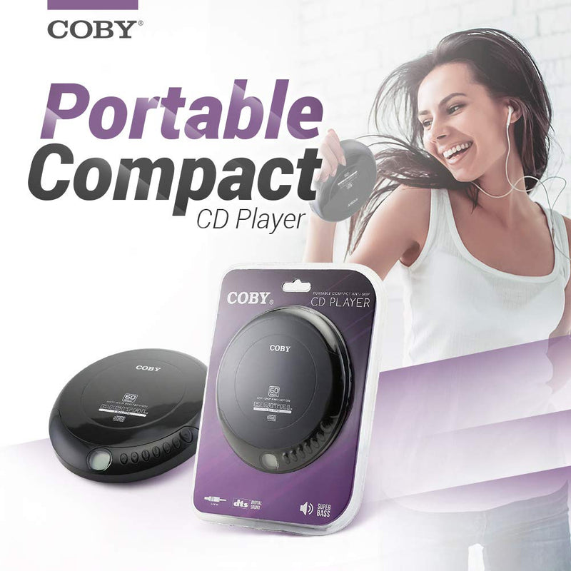 Coby Portable Compact Anti-Skip CD Player – Lightweight & Shockproof Music Disc Player w/ Pro-Quality Earbuds - For Kids & Adults - Home Car & Travel Standard Packaging