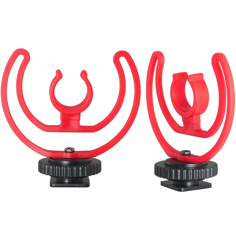 [AUSTRALIA] - 2PCS Interview Dedicated DSLR Camera Microphone Shock Mount Bracket Hot Shoe Mount Accessory Suitable for Video Blogging Live Streaming Video Conferencing Interviews 