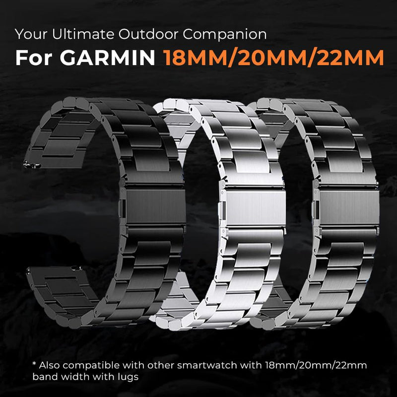 18mm Titanium Band for Vivoactive 4S/3S, Venu 2S/3S, 22mm Quick Release Metal Strap for Fenix 8 47mm/Forerunner 965, 20mm Band for Fenix 8 43,Forerunner 970/965/170/70,epix Pro42mm,Descent Mk3 3i 43mm grey