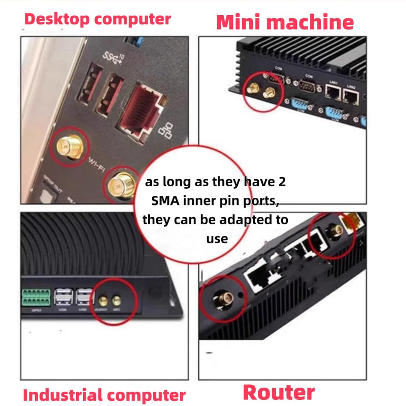 [AUSTRALIA] - External WiFi 6 6E Antenna 2.4G/5G Magnetic Base Antenna PC Desktop Computer for Asus Rog Strix Z690 B460 B360 H610 H670 M13H M12 M11 WiFi 2T2R Motherboard Card (Cable 80cm/2.7ft) 