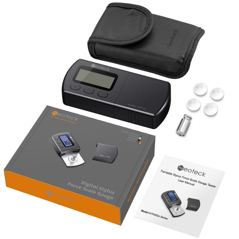 Neoteck Digital Turntable Stylus Force Scale Gauge 0.01g/5.00g Orange LCD Backlight for Tonearm Phono Cartridge-Jet Black Jet Black