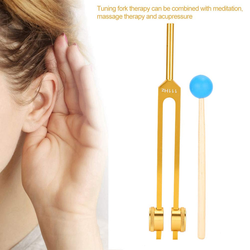 [AUSTRALIA] - 111HZ Tuning Forks for Healing, Frequency Tuning Fork with Hammer Frequency Healing Devices for DNA Repair Healing Sound Healing Forks (Gold) 
