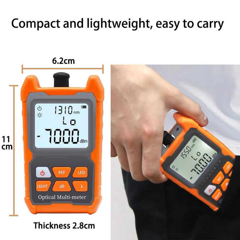 50mW Optical Fault Fault Finder Photometer Fiber Optic FTTH -70dBm to +6dBm Fiber Optic Tester with FC-LC-Adapter