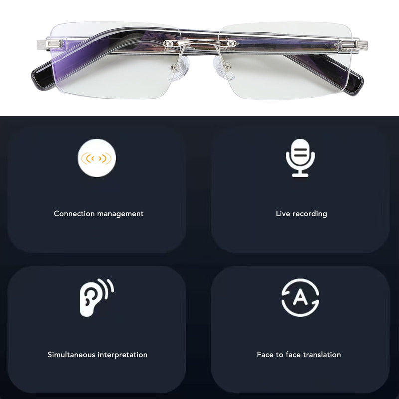 Smart AI Translator Glasses, Bluetooth5.3 Polarized Sunglasses, Real Time Translation for 100+ Languages, Built in Microphone, Speaker & Camera, Smart Eyeglasses for Travel Gradient