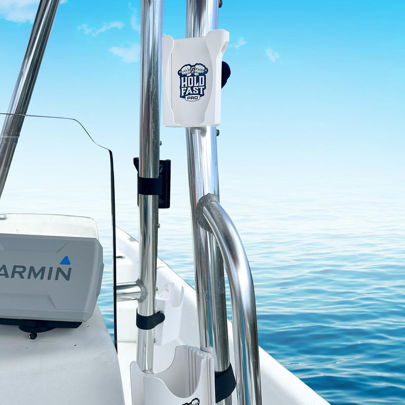 Boat Phone Holder, Marine Cell Phone Holder for Boat | Adjustable and Secure Marine Smartphone Mount, Durable Boating Accessory Made for Outdoor Conditions White