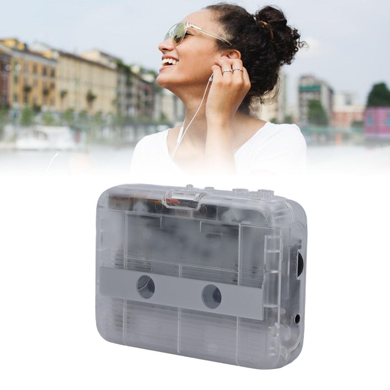[AUSTRALIA] - VBESTLIFE Portable Cassette Player Recorder with Bluetooth Transmitter, Cassette Tape Player with 3.5mm Headphone Jack,Powered by AC Adapter or AA Battery (Clear) Clear 