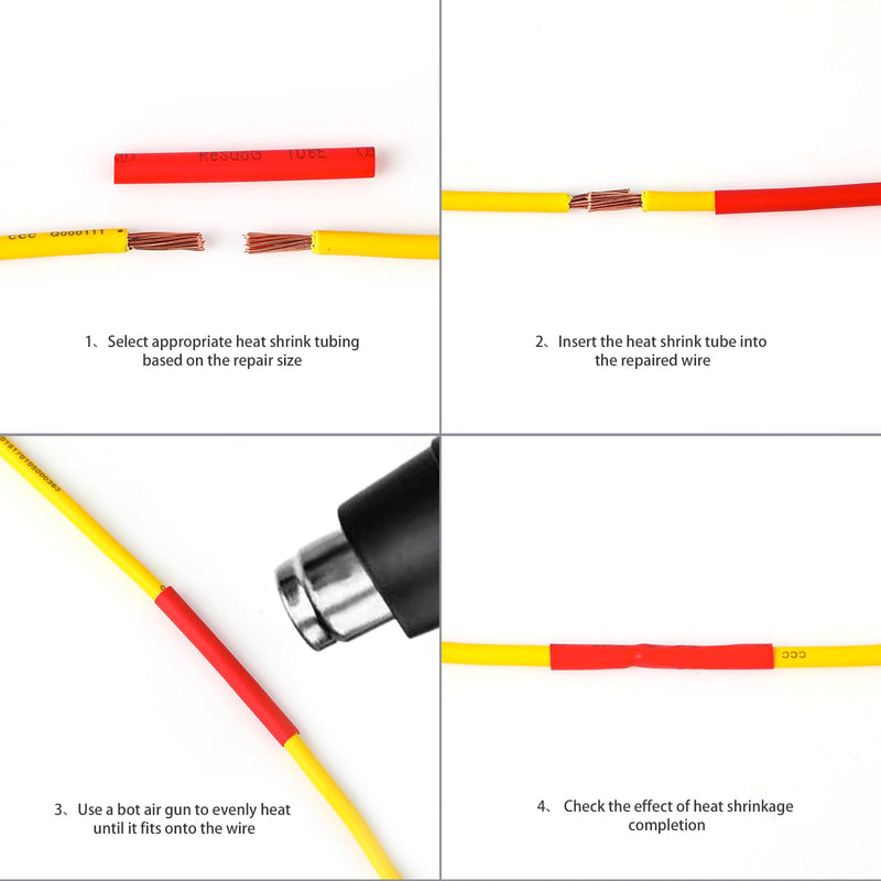 Heat Shrink Tube Set, Heat Shrink Tubing 2:1 Ratio, 580 Pieces Heat Shrink Tubing, for Connecting, Rust Protection, Water Resistance and Insulation of Cables in Households or Industries