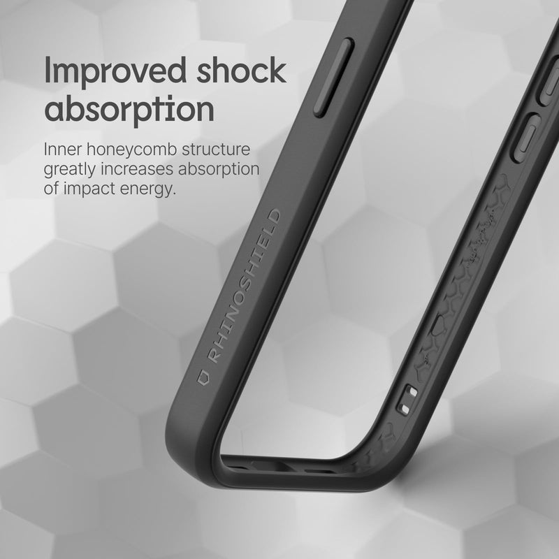 RhinoShield Bumper Case Compatible with [iPhone 15] | CrashGuard - Shock Absorbent Slim Design Protective Cover 3.5M / 11ft Drop Protection - Graphite iPhone 15 - Graphite