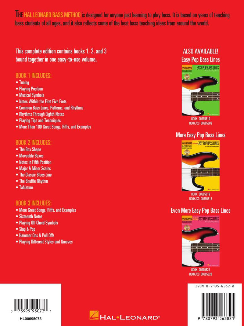 Hal Leonard Electric Bass Method – Complete Edition | Bass Guitar Sheet Music Book with Tablature | Learn to Play Bass for Beginners | Includes Books ... Songbook (Hal Leonard Bass Method)