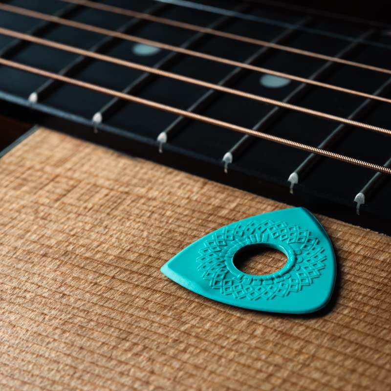 Bog Street Axe Blade Light Ergonomic, 3-Sided Guitar Pick. - One .5mm standard tip and Two 1.5mm Jazz style tips. (6-Pack) 6-Pack
