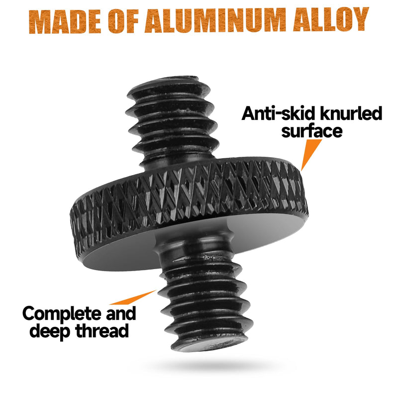 1/4" Male to 1/4" Male Tripod Screw, 4 PCS Standard Camera Cage Mount Threaded Light Stand Screw, Double Head Converter Precision Made for Shoulder Rig Stud Mounting Accessories