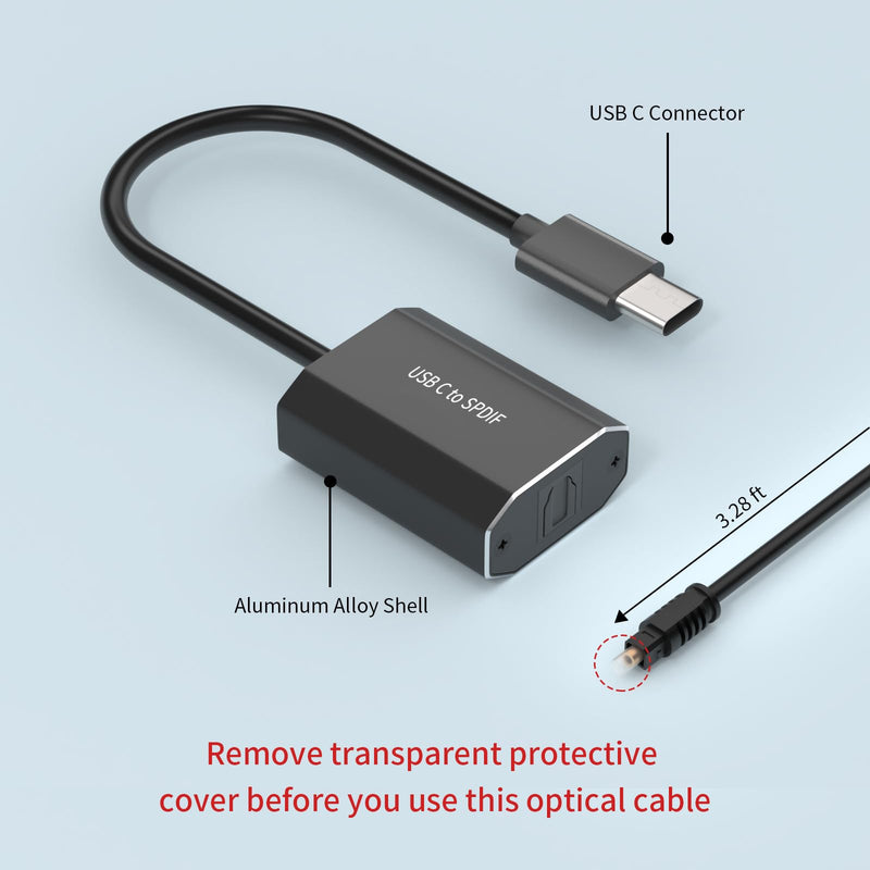 USB C to SPDIF Output Adapter, Hdiwousp Type C to Optical Audio Adapter with 48KHz/16bit DAC for MacBook Pro/Air Mac Pro/Mini iMac Laptop Samsung Note 20/10 S23/S22/S21/S20 USB C TO SPDIF