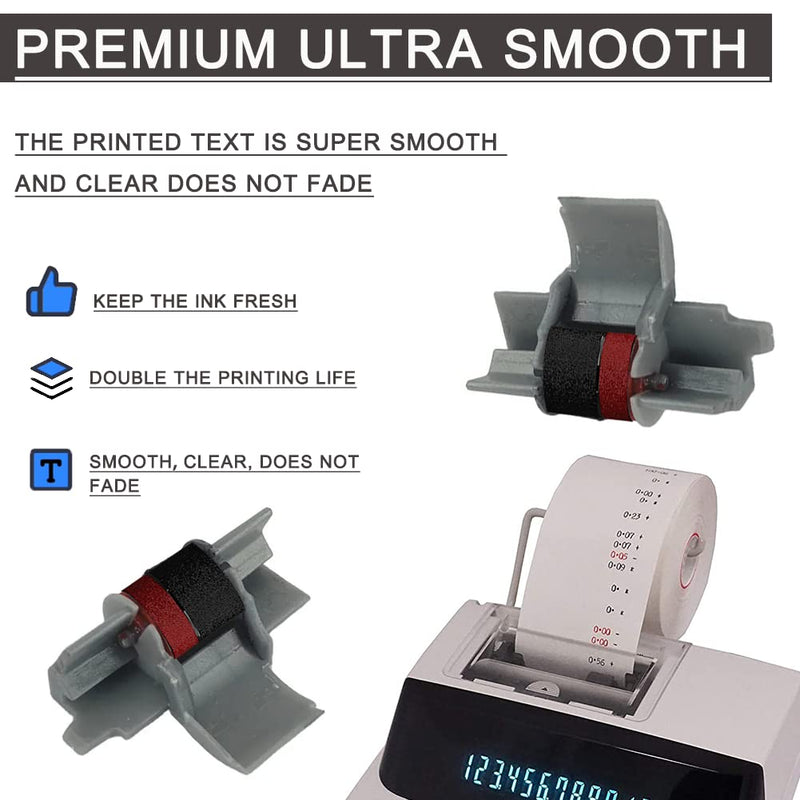 [AUSTRALIA] - 6 Pack Compatible Calculator Ribbon Replacement for Casio hr-100tm hr-170RC Ink IR-40T Calculator Ink Roller Compatible with Casio HR-100TM Canon P23-dhv CP13 Sharp EL-1801V, Individually Sealed, B/R 6 pack 