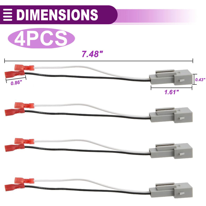 72-5512 Speaker Harness, Car Speaker Wiring Connector Harness Adapter for Ford F-150 F-350 for Ranger 1995-1997 Mustang 1994-2004 Ranger Mercury Sable 1990-1999, Lincoln Town 1990-2002 - 4 PCS