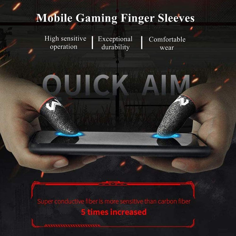 Gaming Finger Sleeves for Sweaty Hands - Rakizbe High-Sensitive Anti-Sweat Breathable Seamless Touch Screen Thumb Sleeve Gloves for iPad/Mobile PUBG Game Controller