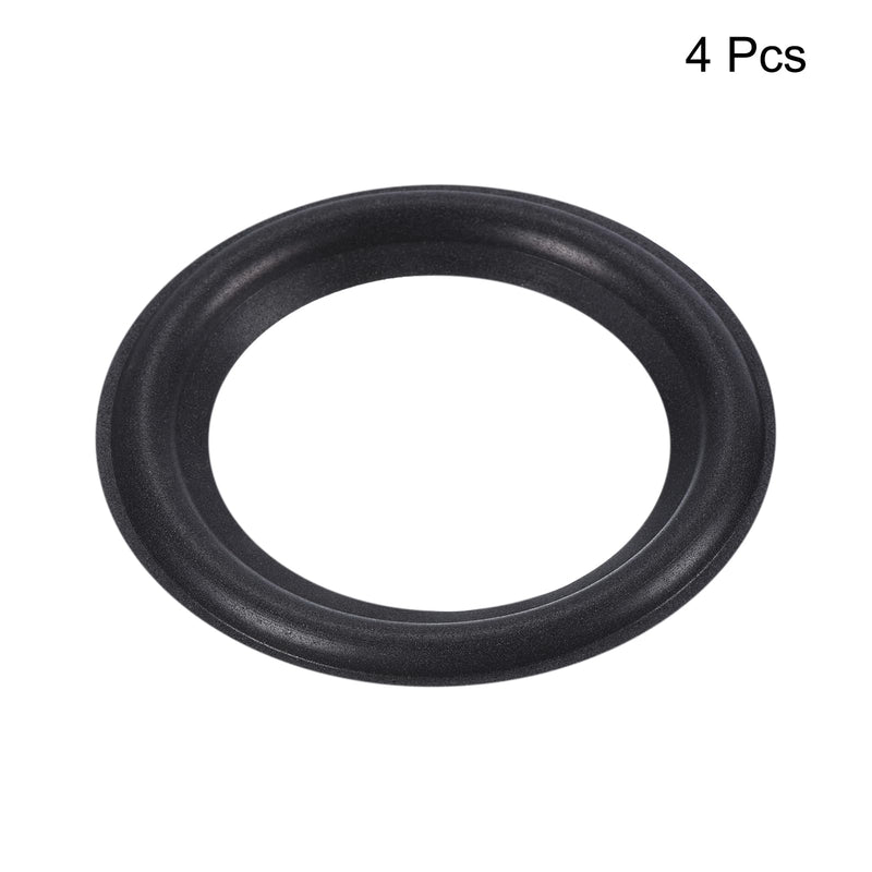 MECCANIXITY Rubber Speaker Foam Edge Surround Rings 4 Inch 63mm x 98mm Perforated Subwoofer Rings Replacement Parts for Speaker Repair or DIY Black 4 Pcs