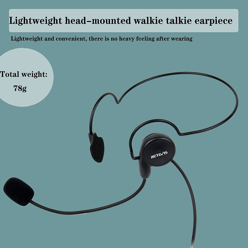 [AUSTRALIA] - Retevis Behind-The-Head Walkie Talkie Headset with Boom Mic,Compatible RT22 RT21 H-777 RT68 Baofeng BF-F8HP UV-5R UV-82 Kenwood Walkie Talkie,Two Way Radio Headset with Finger PTT(1 Pack) 