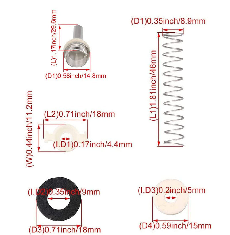 Trumpet Valve Sytem Replacement Parts include Trumpets Finger Buttons Valve Cap Spring Felt Washer Piston Guides Musical Instruments Accessories Set of 18pcs Silver