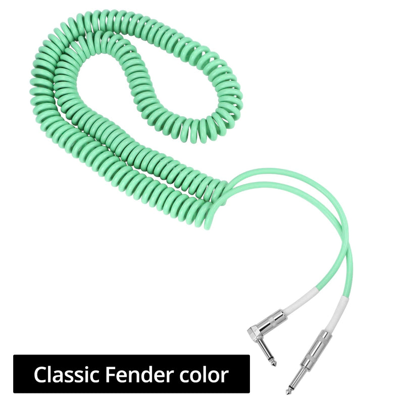 QWORK Guitar Cable, 30ft Coiled Instrument Cable for Guitar/Bass, Green