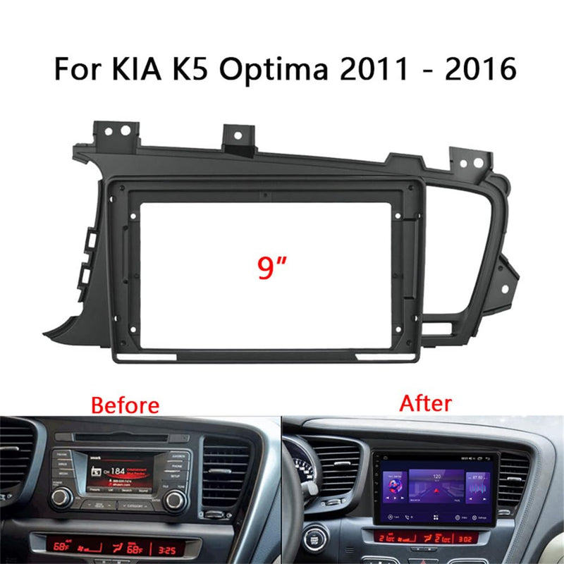 9'' Car Radio Stereo Dash Install Kit Fascia Panel Trim fits for KIA K5 Optima 2011-2016 Left Hand Drive Installation Aftermarket Stereo Headunit