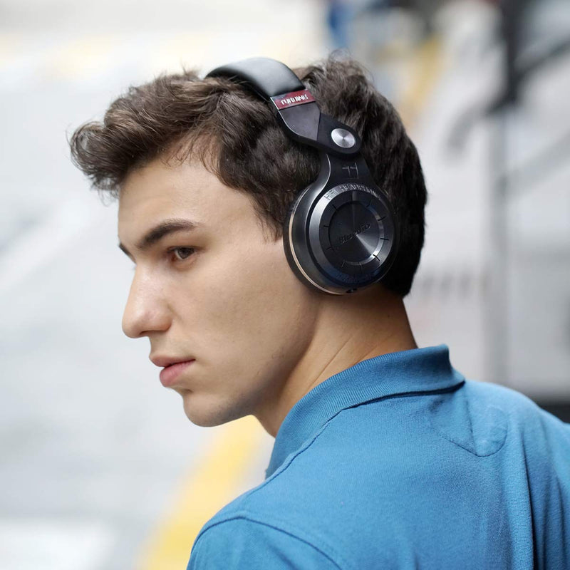 Bluedio Bluetooth Headphones Over Ear, Lightweight Rotary Folding Wireless Headphones with Micro 40 H Music Time Headset with SD Card Slot/FM Radio and Storage Bag (Black T2+) Black T2+