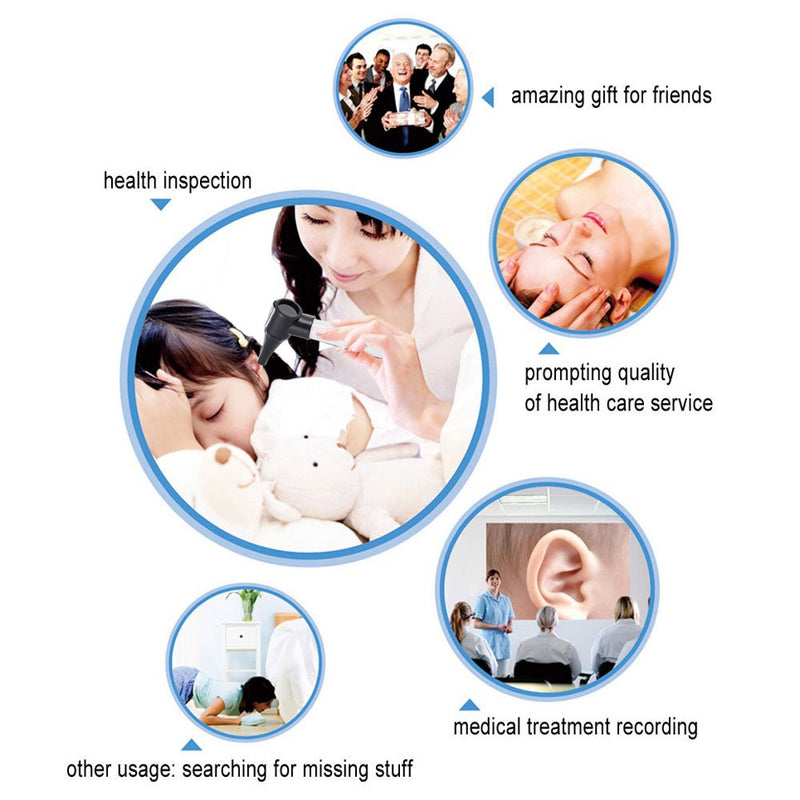 Otoscope - Bysameyee Portable Otoscope for Doctors, Nurses, Students, Handheld Microscope Tool Kit for Ear Care with 4 Otoscope Tips