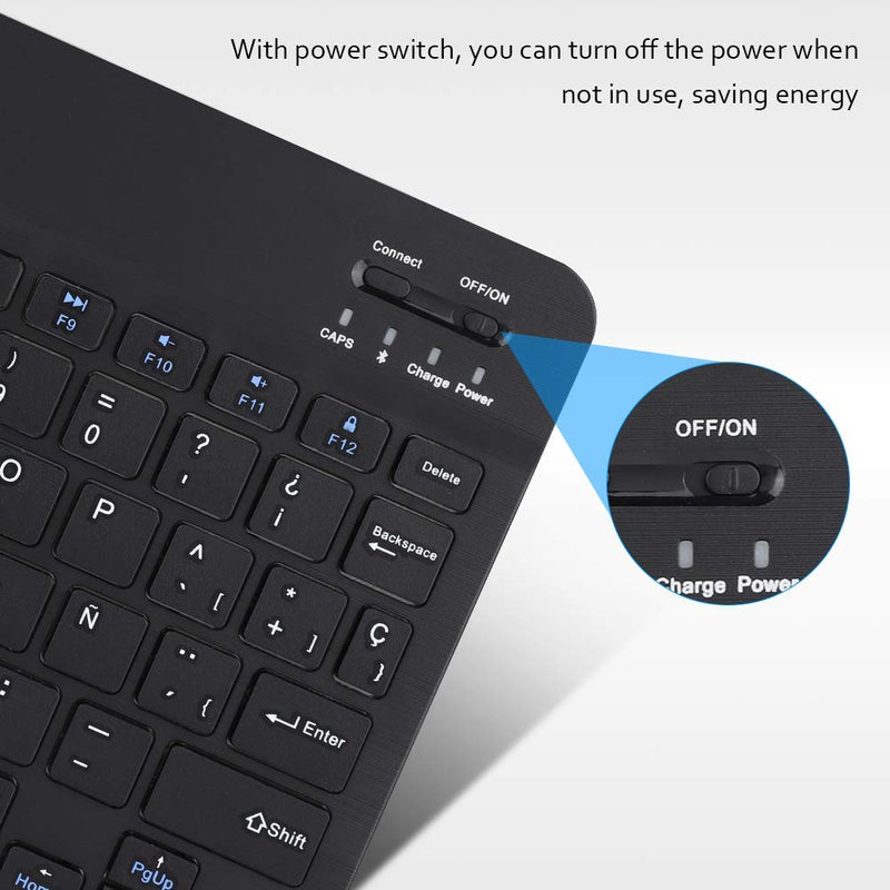 78Key Spanish Wireless Keyboard,Multifunctional Ultra Slim Spanish Wireless Bluetooth Keyboard,Mini Portable Wireless Bluetooth 3.0 Spanish Keyboard Touchpad,for iOS/Microsoft/Android