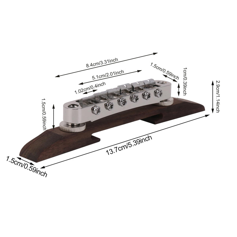 [AUSTRALIA] - Bstinay 15mm Width 137mm Length Rosewood Archtop Jazz Acoustic Guitar Tunomatic Bridge with Saddles 