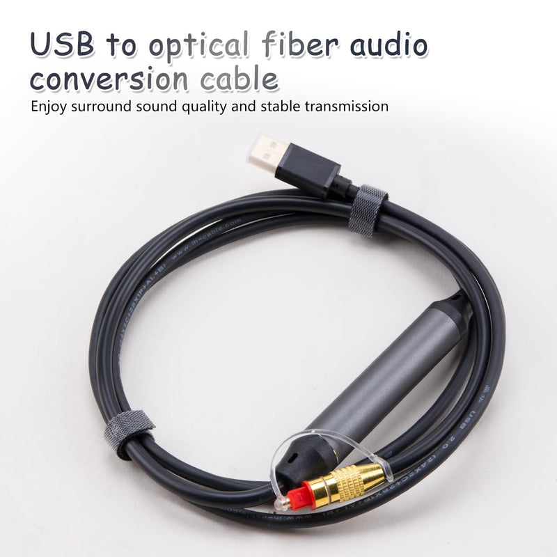 [AUSTRALIA] - ZORZA 1Pcs Plug-and-Play USB to Optical Audio Adapter Cable Unidirectional USB A Male to SPDIF Port Converter Cord for Laptops Desktops Speakers High-Speed PC Sound Card 1.5m/4.92ft 